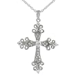 Sterling Silver Pave Style CZ Cross