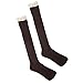 ABC(TM) Women Crochet Lace Trim Cotton Knit Footed Leg Boot Knee High Stocking (Coffee)