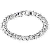 2 3/4 Cttw Mens Diamond Cuban Link Bracelet 14k White Gold 8 1/2