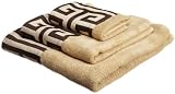 Popular Bath Greek Key Gold 3-Piece Towel Set