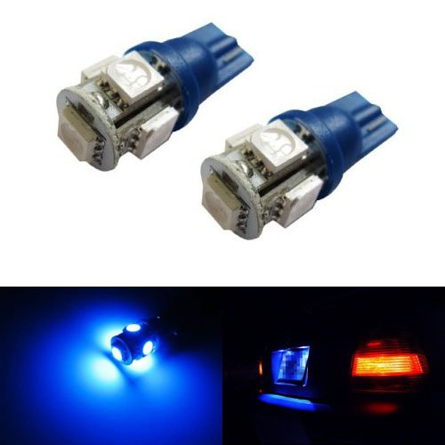 iJDMTOY 5-SMD 168 194 2825 T10 LED License Plate Light Bulbs, Ultra Blue