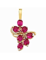 18K Yellow Gold Ruby Pendant -- LIFETIME WARRANTY