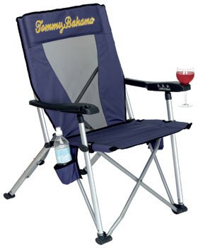 Tommy Bahama Reclining Folding Beach And Camping Chair – Dark Blue