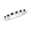 10K White Gold 0.13 ct. Diamond with Alternating 1/5 ct. Sapphire Anniversary Ring