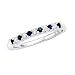10K White Gold 0.13 ct. Diamond with Alternating 1/5 ct. Sapphire Anniversary Ring