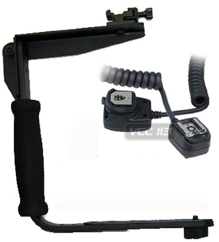 Rotating Flash Bracket Grip + eTTL eTTL2 Off Camera Flash Cord FOR CANON EOS Rebel T3i, T3, T2i, 60D, XT XTI XSI T1I 1Ds 1D 20D 5D 300D 350D 450D 400D II 10D T2 TI K2 GII 7N 7NE 20D 30D 40D 50D 1000D 550D