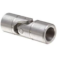 Lovejoy Size D10B Universal Joint, 1" Round Bore and 1" Round Bore, No Keyway, 1.50" Outer Diameter, 4.25" Overall Length