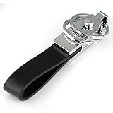 Maycom Detachable Through Waist Belt Double Loops Black Leather Strap Keyring Keychain Key Chain Ring Key Fob Keychains 84015