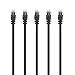 GearIT 5-Pack, Cat 6 Ethernet Cable Cat6 Snagless Patch 3 Feet - Snagless RJ45 Computer LAN Network Cord, Black - Compatible with 5 Port Switch POE 5port Gigabit