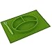 Biubee One-Piece Silicone Placemat + Plate with Spoon for Baby and Toddlers (green)