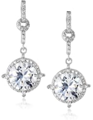 Charles Winston, Round Cubic Zirconia Drop Earrings