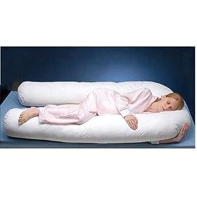 Comfort U Total Body/ Full Body Non-Allergenic(DOWN LIKE Pillow)+FREE PILLOW CASE 100% COTTON-CREAM