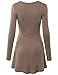 J.TOMSON Women's Basic Long Sleeve V-Neck Tunic Top with Flare Hem