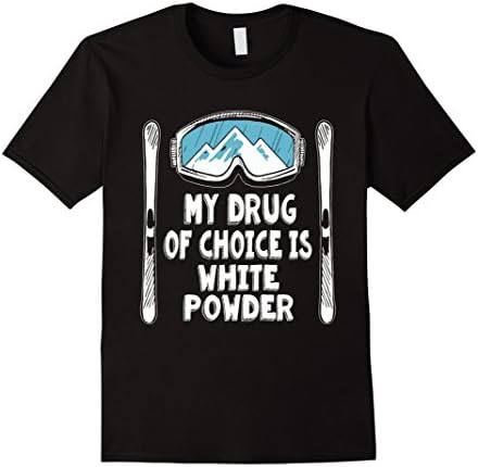 Men's my drug of choice is white powder t shirt Large Black