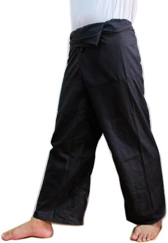 Thai Beautiful Fisherman Pant Yoga Cotton Free Size (Black)