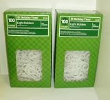 2 boxes Holiday Time All Purpose Light Holders for Gutters Roofs Fences or Decks / For Mini - Icicle - Rope - or LED Lights / 100 Count box Each