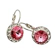 Rose Pink 15mm Crystal Drop Earrings Made With Swarovski Elements
