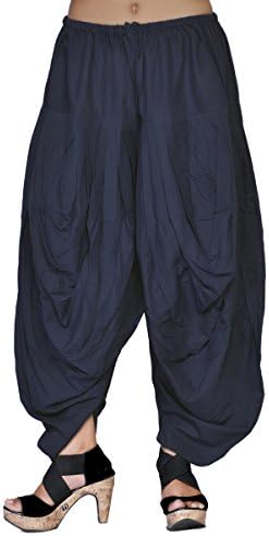 VB Originals Women's Cotton Baggy Dhoti Salwar Casual Trouser Ethnic Wear Medium Blue