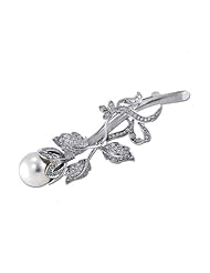 18kt White Gold Diamond & Pearl Pin