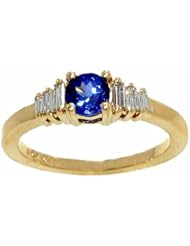 14K Yellow Gold Tanzanite and Diamond Ring -- LIFETIME WARRANTY
