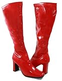 RED Stretchy Go-go Boots Women's Patent or Matte