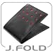 Men's Wallet - J. Fold V-Twelve - Black (Black Interior/ Red Stay)