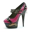 6 Inch Sexy High Heel Shoes Mary Jane Pump Shoe Tattoo Print Goth Biker Penthouse Shoes