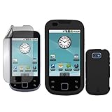 Samsung Acclaim R880 Combo Rubber Feel Black Protective Case Faceplate Cove ....