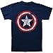 Captain America Men's Distressed Shield Slim Fit T-shirt Navy