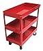 Excel TC301A-Red 3-Tray Rolling Metal Tool Cart, Red