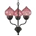 Royce Lighting RLCH5133/3-23F Marrakech 3-Light Chandelier, Oil Rubbed Bronze, Ribbed Cranberry Glass