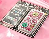 【SoftBank　専用】 iPhone専用 液晶保護フィルム＆ジュエリーストーンステッカー スマイルトリオ