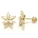 14K Cluster CZ Stud Earring for kids and teens