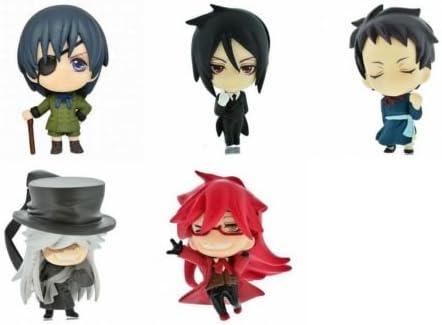 Black Butler Kuroshitsuji Deformation Figure Mascot Doll 5P Complete Set