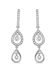 14K White Gold Diamond Dashing Diamonds Earrings