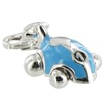 Les Poulettes Jewels - Charms Sterling Silver Car Formula 1 - Blue Enamel