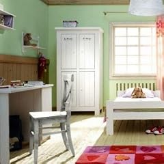 Kinderkleiderschrank HELENE 4-t�rig, wei�, Pinienholz, massiv