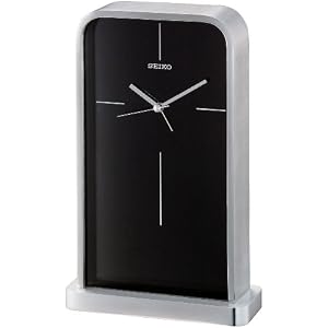 Seiko Desk And Table Alarm Clock Silver-Tone Metal Case Black Dial #QHE062SLH by Seiko