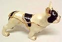 Jeweled French Bulldog Trinket Box Crystals Bull Dog