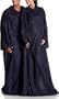 Pike Street Fleece Cuddly Wrap, Navy, Set of 2