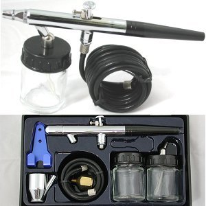 Anytime Tools DOUBLE ACTION AIR BRUSH KIT ART HOBBY CAR SPRAY PAINT BRASS BODY