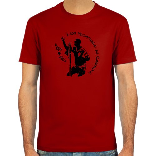 T-Shirt Roger Milla ::: Farbauswahl: skyblue, sand, weiß oder deepred ::: Fußball-Kult