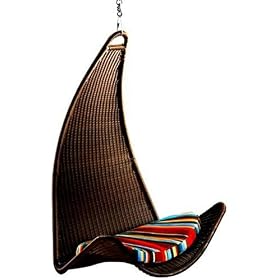 Outback Urban Balance Curved Hanging Chair with Pillow, Stripe