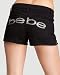 bebe Logo Slit Denim Short - BLACK (28)