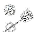 2 Carat Diamond Platinum Round Stud Earrings