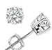 Jewelry : 2 Carat Diamond Platinum Round Stud Earrings