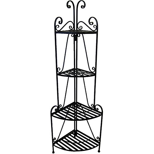 Folding 4-shelf Corner Bakers' Rack, powder coated