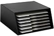 Black Leather Vertical Letter Sorter