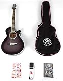 SX FG1K CBK Black Acoustic Guitar Package w/Carry Bag, and Instructional DVD