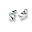 Blue Topaz and Diamond Sterling Silver Earrings